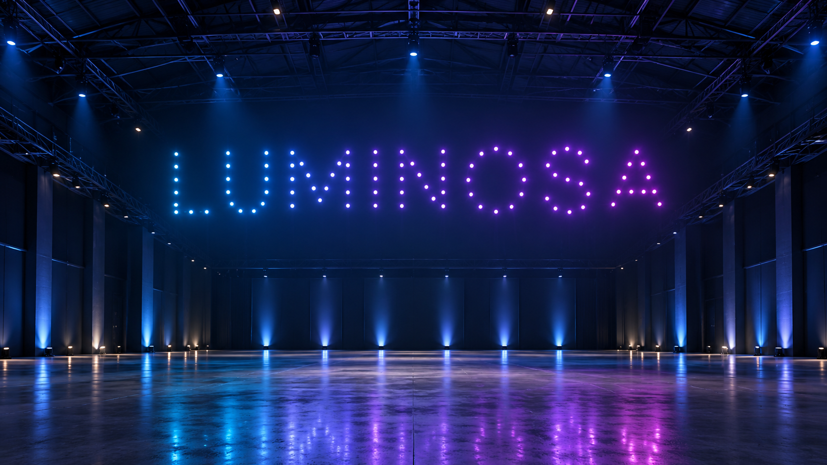 Luminosa light formation concept inside an exhibition hall